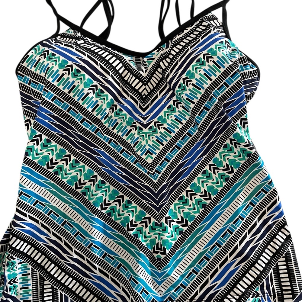Jantzen print racer back tankini size SMALL boxFF - Picture 2 of 5